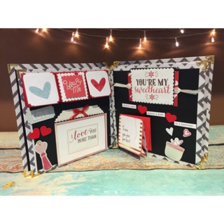 Scrapbook tình yêu tông đỏ đen ( size to)