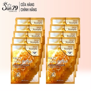 Bộ 10 mặt nạ chiết xuất sữa ong chúa 3W Clinic Fresh Royal Jelly Mask Sheet 23ml X 10