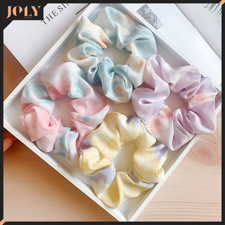 Dây buộc tóc scruchies lụa cầu vồng ombre mẫu mới Scruchie nhiều màu DC25