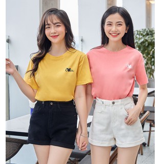 Quần short nữ kaki nẹp cạp chữ gấu gấp năng động Twentyfive 3758