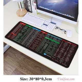 ( Hỏa tốc TpHCM)( Tiếng Việt) lót chuột  bàn phím máy tính in phím tắt văn phòng nhiều mẫu Size 30x80x0.3cm.