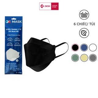 Khẩu Trang Y Tế 4D Ok Mask Theo Thiết Kế Kf94, Đạt Chuẩn Kháng Khuẩn, Công Nghệ Nhật Bản (6 Chiếc/Túi)