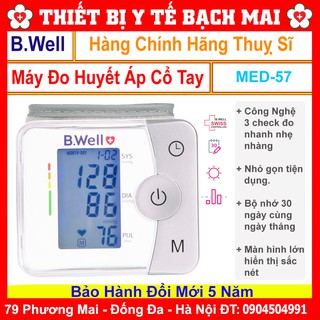 Máy Đo Huyết Áp Cổ Tay B.Well Swiss MED-57