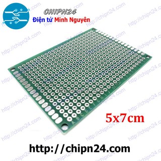 [1 TẤM] Testboard 2 mặt Thủy tinh 5x7cm (Board đồng đục lỗ PCB, Testboard cắm hàn)