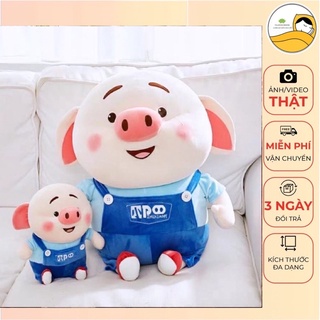 Gối Ôm Gấu Bông Heo Mặc Áo Vải Nhung Co Dãn 4 Chiều Hàng Cao Cấp
