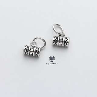 Charm bạc hình trụ xỏ ngang để gắn charm treo - NQ Jewelry