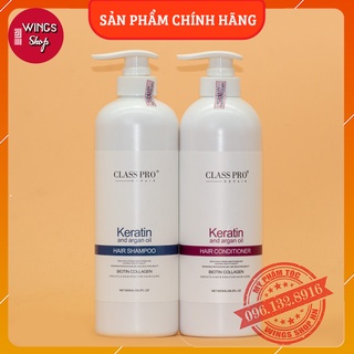 Cặp dầu gội xả Keratin &amp; Argan Oil 800ML | Phục hồi tóc khô xơ Ngăn rụng tóc | Wings Shop