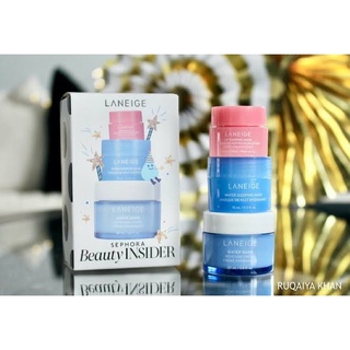 Set Dưỡng Laneige Birthday Gift Set gồm mặt nạ môi, mặt nạ ngủ mặt và kem dưỡng (Có Bill)