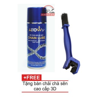 CHAI XỊT BÔI TRƠN SÊN XE MÁY ARROW CHAIN LUBE 400ML TẶNG BÀN CHẢI SÊN CHUYÊN NGHIÊP 3D