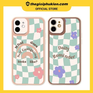 Ốp iphone - Ốp lưng iphone cạnh vuông viền camera Hoa caro lượn sóng dành cho ip 6 đến 14promax - ng038