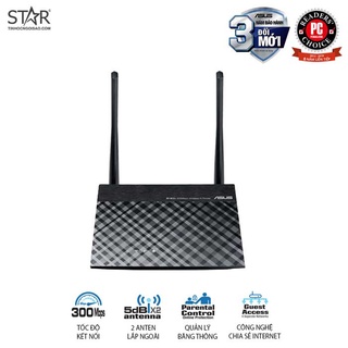 Thiết bị phát Wifi Asus RTN12+B1 Wireless N300Mbps 2 anten Chính Hãng