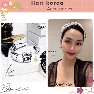 Băng đô chan€l Nơ Hai Màu Đen Trắng / Bờm Tóc Nơ chan€l  ,Phụ Kiện Tóc Nữ, Sang Chảnh - Hari Korea Accessori