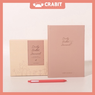 Combo Sổ Crabit Joyful Daily Bullet Journal + 1 Bút Kaco - Sổ trang trí in sẵn layout bullet journal đơn sắc 12 tháng