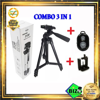 (COMBO 3 IN 1 - FREESHIP) Giá đỡ 3 chân tripod 3110, tripod 3120 kèm remote chụp ảnh, ghi hình, xem phim mọi lúc mọi nơi