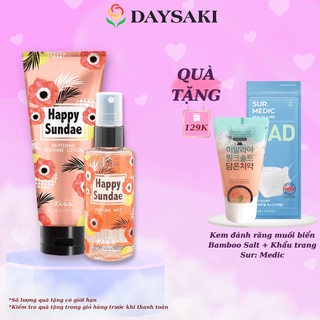 Malissa Kiss Combo Sữa Dưỡng Và Xịt Thơm Toàn Thân Hương Nước Hoa Body Lotion &amp; Body Mist - Happy Sundae
