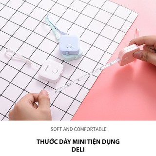 Thước dây rút màu kẹo 1.5m Deli