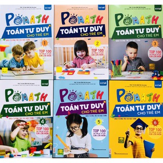 Sách - Combo Trọn Bộ Sách PoMath - Toán Tư Duy Cho Trẻ Em 4-6 Tuổi (6 cuốn) tặng truyện cổ tích song ngữ