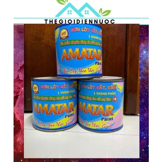Sơn lót chống rỉ AMATAR loại tốt 1kg màu xám, sơn lót sắt, kẽm, sản phẩm chuyên dùng cho sắt mạ kẽm