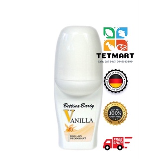 Lăn khử mùi nước hoa Vanilla tự nhiên, hàng chuẩn Đức hiệu Bettina Barty 50ml, không chứa cồn, tác dụng 48h