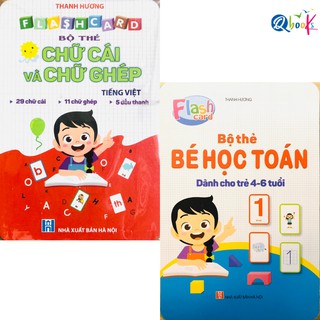 Sách - Combo Thẻ Bé Học Toán và Bộ Thẻ Chữ Cái và Chữ Ghép - Dành cho trẻ 4 - 6 tuổi (2 cuốn)