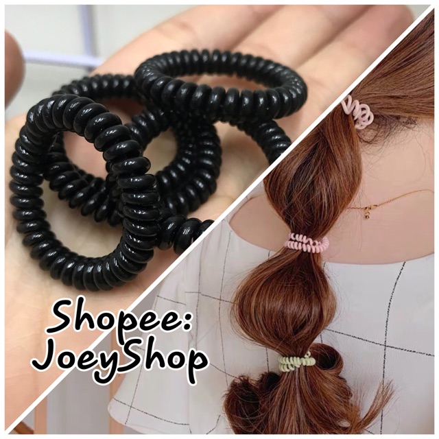 (Size Nhỏ) 10 Cột Tóc Lò Xo Đen Thái Lan Không Gây Đau Đầu