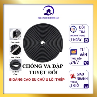 Gioăng cao su chữ u lõi thép - nẹp viền cửa xe ô tô chống va đập tuyệt đối dài 1m