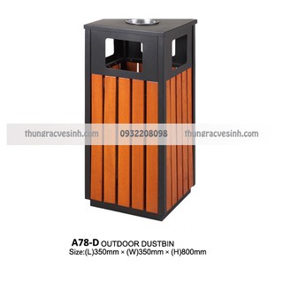 Thùng rác gỗ ngoài trời A78-D