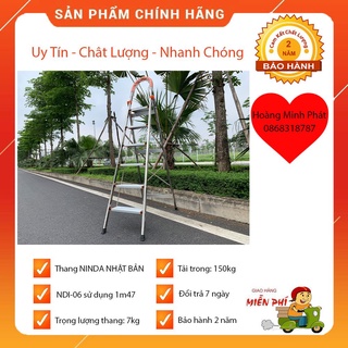THANG GHẾ CHUNG CƯ INOX NDI06 - 6 BẬC ĐỎ NINDA NHẬT BẢN. Chiều cao sử dụng : 147 cm