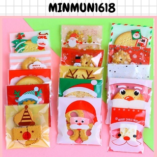 Túi gói kẹo bánh noel giáng sinh túi đựng bánh quy MinMun1618  túi 10*10