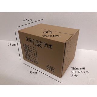 50x38x35 Hộp thùng giấy bìa carton mới cứng dùng đóng gói hàng hóa chuyển nhà giá rẻ