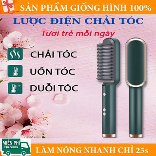 [ 𝑯𝑨̀𝑵𝑮 𝑳𝑶𝑨̣𝑰 1] Lược điện chải tóc tạo kiểu uốn thẳng 3 in 1 đa năng cao cấp chuyên nghiệp dành cho salon 6 mức nhiệt