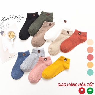 Tất gấu cổ ngắn nữ dễ thương co dãn thoáng khí Xuu Design
