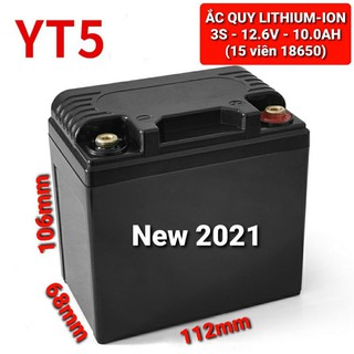 Achun.vn -YT5-ẮC QUY LITHIUM-ION  3S- 12.6V- 10.0AH(15 viên 18650) - Khởi động xe máy