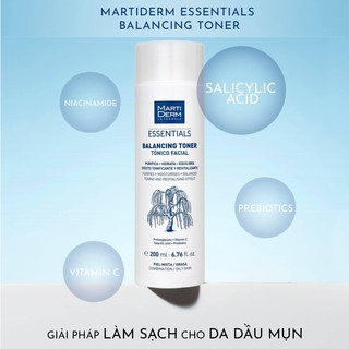 [TEM CÔNG TY] Toner BHA Dịu Nhẹ Giúp Kiểm Soát Dầu, Mụn &amp; Làm Sạch Sâu Lỗ Chân Lông Martiderm Balancing Toner