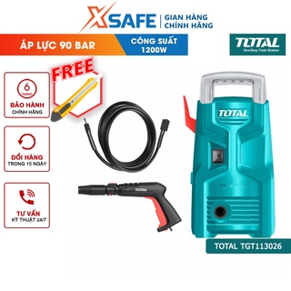 Máy xịt rửa xe cao cấp TOTAL TGT113026 công suất 1200w, điện áp đầu vào 220v, Áp lực tối đa 90Bar (1300 PSI)