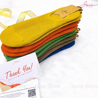 Tất lười không cổ nam/nữ Vớ lười bàn chân Unisex ôm chân, thấm hút mồ hôi màu sắc vintage Jane