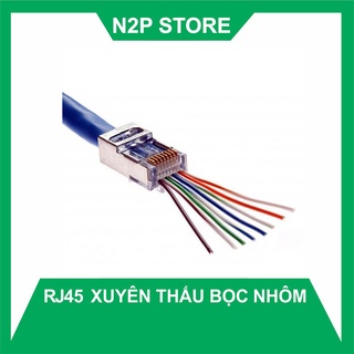 Đầu hạt bấm mạng RJ45 Cat5e xuyên thấu bọc nhôm (100 đầu/ 1 bịch)