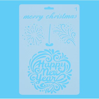 Thước Vẽ Hoạ Tiết Thủ Công Merry Christmas &amp; Happy New Year - Mẫu 1