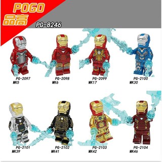 Minifigures Các Mẫu Nhân Vật Siêu Anh Hùng Iron Man - Lắp Ráp Người Sắt MK5 MK6 MK17 MK30 MK39 KM41 MK42 MK46