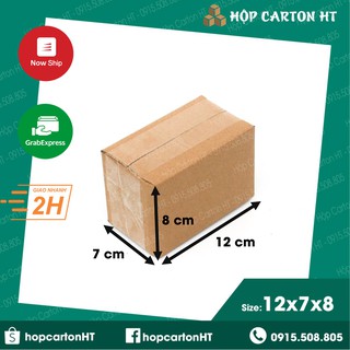 12x7x8 Combo 100 hộp carton, thùng giấy cod gói hàng, hộp bìa carton đóng hàng giá rẻ
