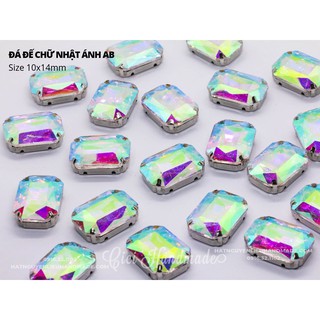 Set 5 hạt đá đế hình chữ nhật ánh AB