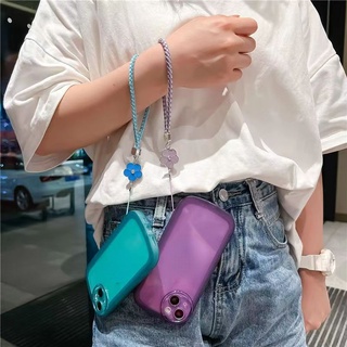 Ốp Điện Thoại Màu Thạch Có Dây Đeo Sang Trọng Cho VIVO Y20 Y20S Y12A Y17 Y15 Y33S Y21S Y12 Y30 Y1S Y93 Y91C Y95 S7 S12 V20 V23 PRO