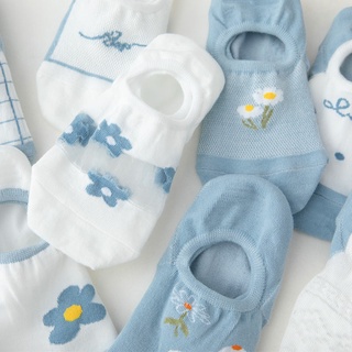Tất Vớ Nữ Cổ Thuyền Vớ Lười Cotton Họa Tiết Sữa Đào Đáng Yêu Hot Trend