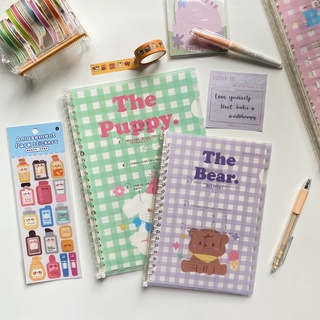 [Binder Caro] Sổ còng bìa dẻo Caro Thú cưng màu pastel xinh xắn, bìa có túi đựng tài liệu học tập take notes hiệu quả