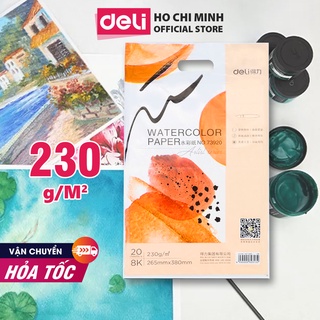 Giấy vẽ màu nước chuyên dụng Deli cao cấp - Khổ giấy đa dạng phù hợp nhiều nhu cầu hội họa khác nhau - 73917/73918/73920