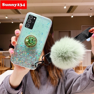 Luxury Glitter Soft Case Samsung Note 20 Pro Case + Phone Holder + Strap