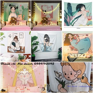 ❤️Tranh vải cho bạn gái ❤️ có sẵn - Tặng phụ kiện ❤️ thảm treo tường decor trang trí