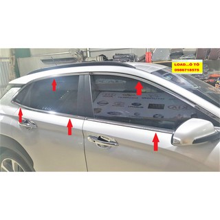 Bộ Nẹp chân kính và Cong KÍnh Xe Huyndai Kona 2022-2018 Inox Cao Cấp Load Ô tô