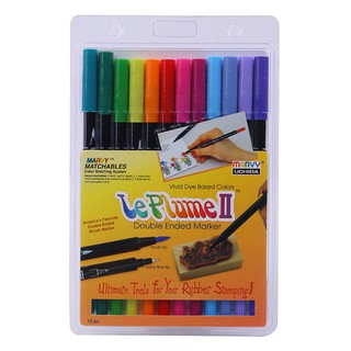 [DA ĐEN] Bút Marker Brush 2 Đầu Marvy 1122-12E