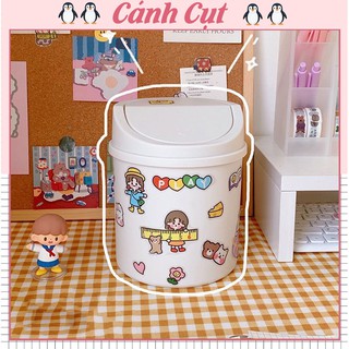 Thùng rác mini để bàn -thùng rác nắp lật tiện dụng chất liệu nhựa cao cấp an toàn nhỏ gọn phù hợp mọi không gian